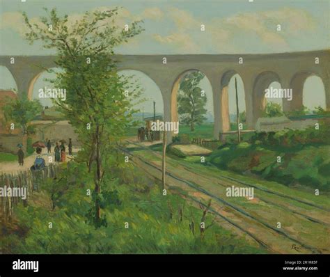 The Arcueil Aqueduct At Sceaux Railroad Crossing Date 1874 Artist