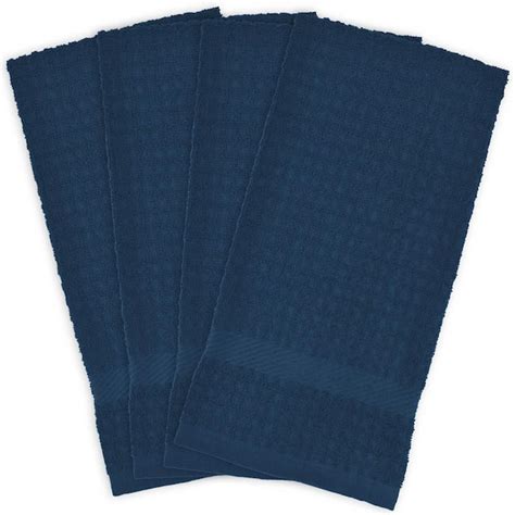 Dii Blue Terry Solid Waffle Dish Towels Set Of 4 Camz33560 The Home