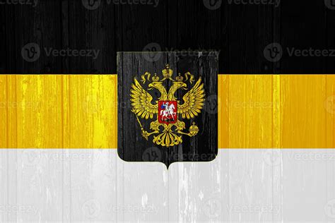 Russian imperial flag with a double-headed eagle. The first official State flag of the Russian ...