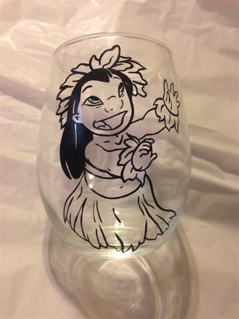 Lilo Stitch Or Ohana Wine Glass