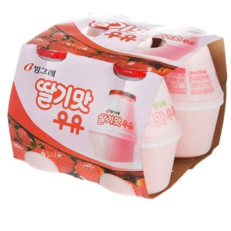 Binggrae Strawberry Flavored Milk Multi Ml Korea Strawberry Milk