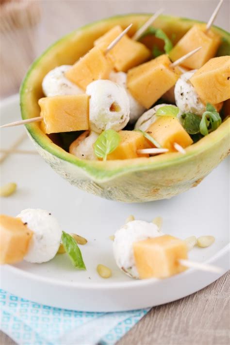 Brochettes De Melon Au Fromage Frais Chefnini