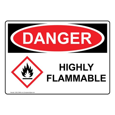 Highly Flammable Sign Ode Hazmat Flammable