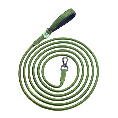 Guia Longa Para Cachorro - Guia Longa para Cachorro 5m em Corda Verde Militar com Mosquetão ...