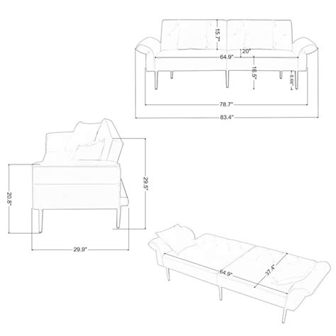 Ahiou Home Yellow Contemporarymodern Velvet Twin Sofa Bed Atm W223s00449 At