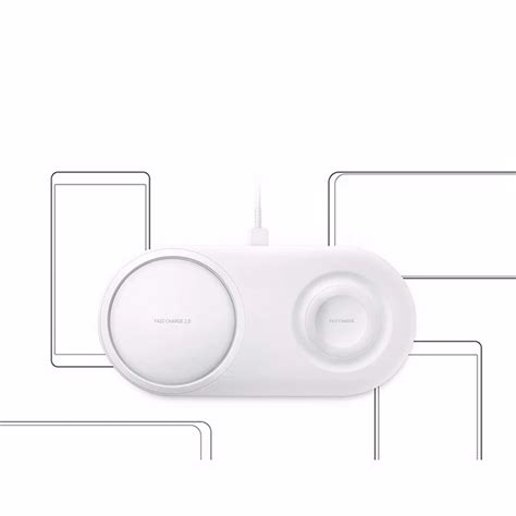 25 Вт Qi Беспроводное зарядное устройство Duo Pad для samsung Note 10 ...