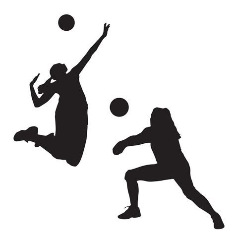 Female Volleyball Player Silhouette Vector Art At Vecteezy