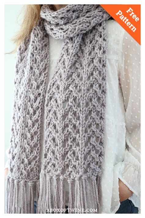 Bulky Lace Scarf Free Knitting Pattern