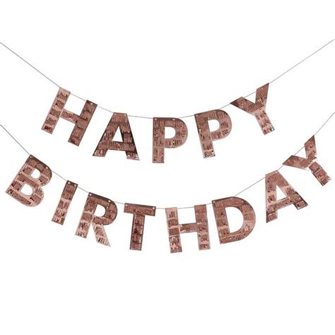 Happy Birthday Fringe Rosé Goud 1 5 Meter kopen Slingershop nl