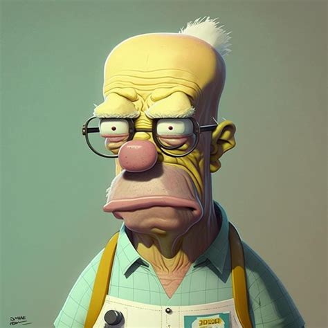 Old Homer Simpson working at Kwick-E Mart because he didn‘t pay for a ...