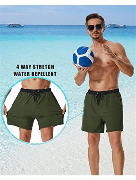 Buy Silkworld Mens Swim Trunks With Compression Liner 2 In 1 Quick Dry