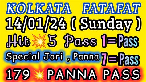 14 01 2024 KOLKATA FATAFAT TIPS TODAY TODAY KOLKATA FATAFAT TIPS