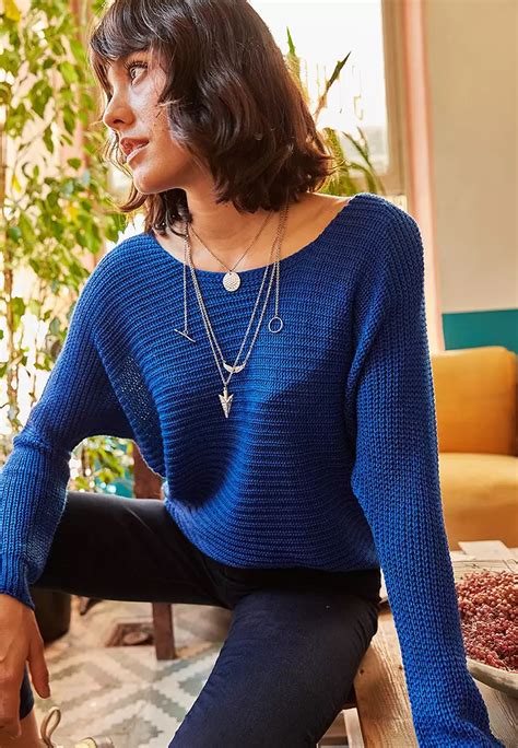 Buy Olalook Saxe Blue Thessaloniki Loose Knitwear Sweater 2024 Online