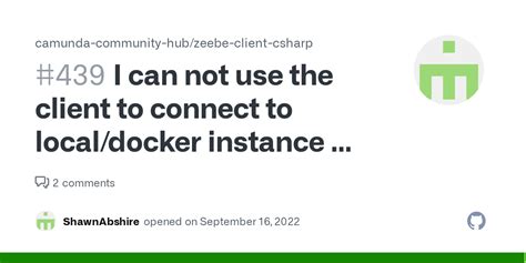 I Can Not Use The Client To Connect To Local Docker Instance Of The