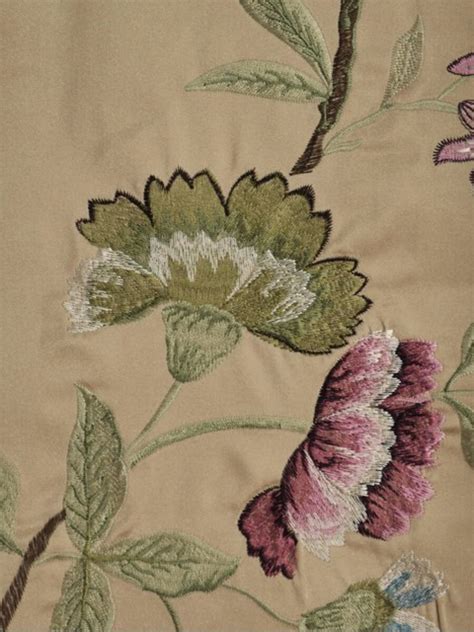 Embroidered Floral Faux Silk Fabrics