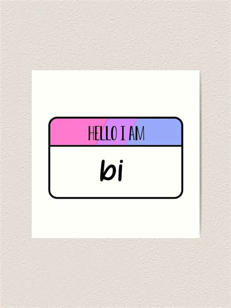 Hello I Am Bi Lgbt Sticker Art Print For Sale By Chunky Lad Redbubble