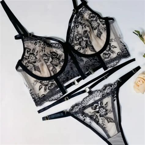 Intimates Sleepwear Nwt Floral Embroidered Lingerie Set Poshmark