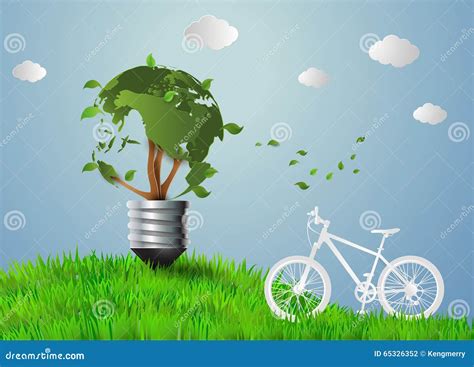 Konzept von eco vektor abbildung. Illustration von lampe - 65326352