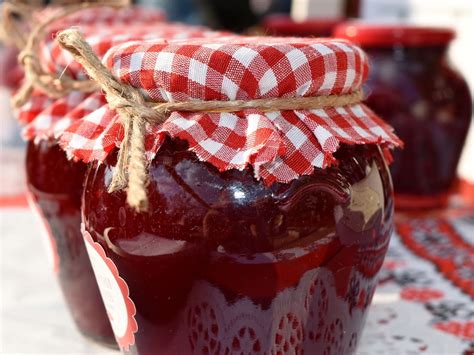 picture jar gelatin sweet berry fruit jam food homemade