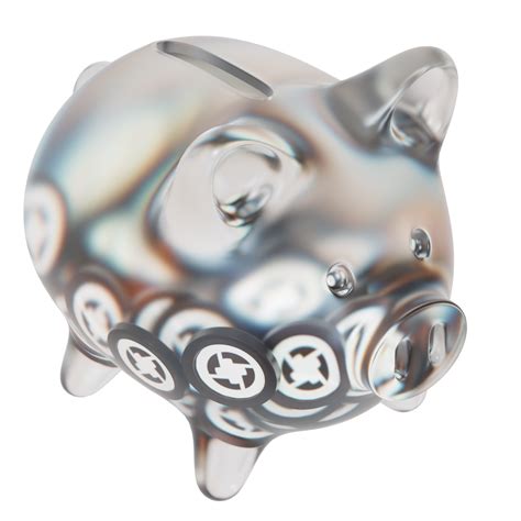 Free 0x ZRX Clear Glass Piggy Bank With Decreasing Piles Of Crypto