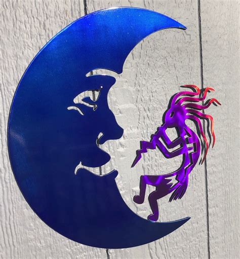 Kokopelli and Cresent Moon Metal Décor Sign Metal Art Wall Etsy