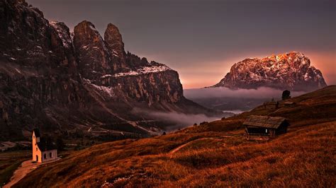 Gardena Pass Between Val Gardena And Val Badia In South Tyrol