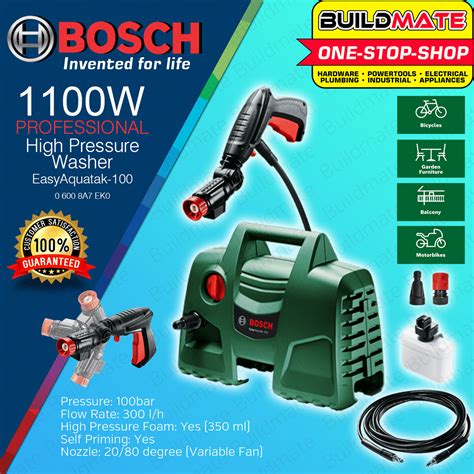 BUILDMATE Bosch Easy Aquatak 100 High Pressure Washer 1100W Power