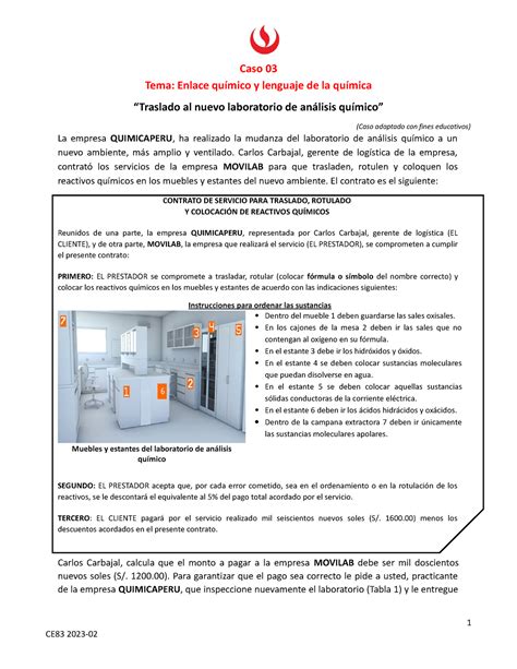 Ce S S Cs Caso Nuevo Laboratorio De An Lisis Qu Mico Alumnos