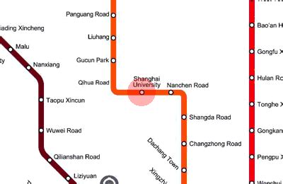 Shanghai University station map - Shanghai Metro