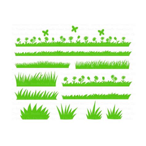 Grass Svg Grass And Flowers Svg Files For Silhouette Cameo Inspire Uplift