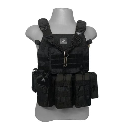 Colete Modular Plate Carrier J A Rio Militar Preto LOJA WWART