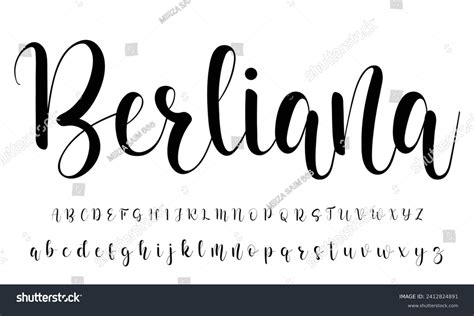 Handwritten Calligraphy Font Vector Alphabet Hand Stock Vector Royalty