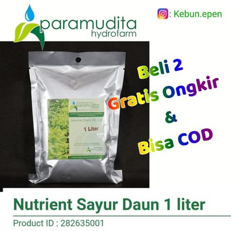 Jual Nutrisi Hydroponic AB MIX PARAMUDITA SAYUR Dan DAUN Kemasan 1