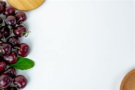 Antecedentes Frutas Frescas Vermelhas Cerejas Doces Isoladas No Fundo