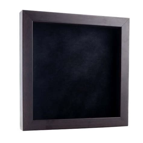 8x8 Shadow Box Frame Brown Walnut Wood 34 Depth Black Suede Backing Uv Acrylic 8x8 Kroger