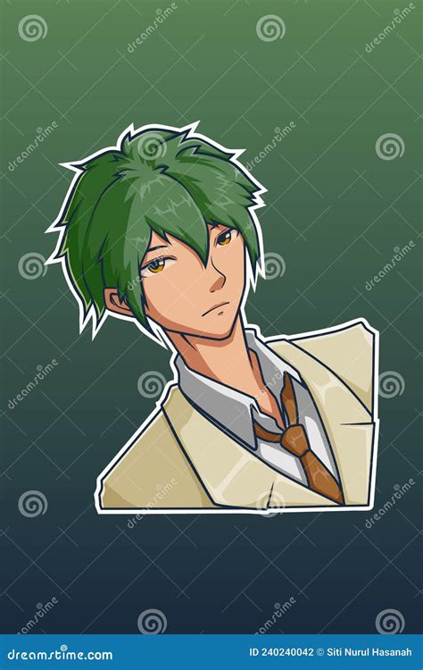 Green Haired Anime Character Male