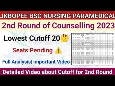 Jkbopee Bsc Nursing Nd Round Cutoff Deep Analysis Of Cutoff Below