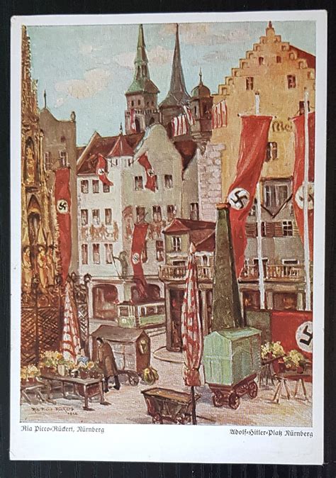 Germany Third 3rd Reich Nsdap Original Propaganda Postcard Nuremberg