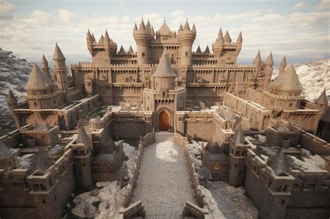 Premium Photo | A map of a medieval castle with detailed rooms cha 00060 03