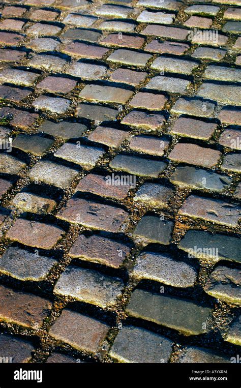 distinctive cobblestone pattern  res stock photography  images alamy