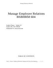 Bsbhrm Pdf Manage Employee Relations Manage Employee Relations