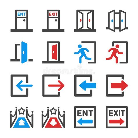 Ensemble D icône D entrée Et De Sortie Illustration de Vecteur