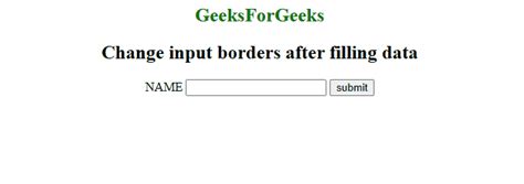 How To Change Input Box Borders After Filling The Box Using Javascript