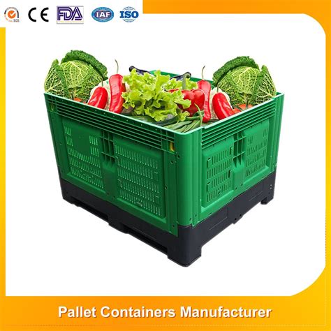 Reusable Durable Mesh Vented Stackable Plastic Pallet Crate For Fruits