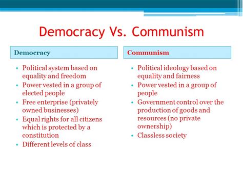 Democracy Vs Communism Chart A Visual Reference Of Charts Chart Master