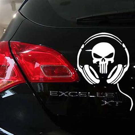 Car Styling Decoration Auto Motorcycle Waterproof Ghost Rider Headphones Skull Reflective