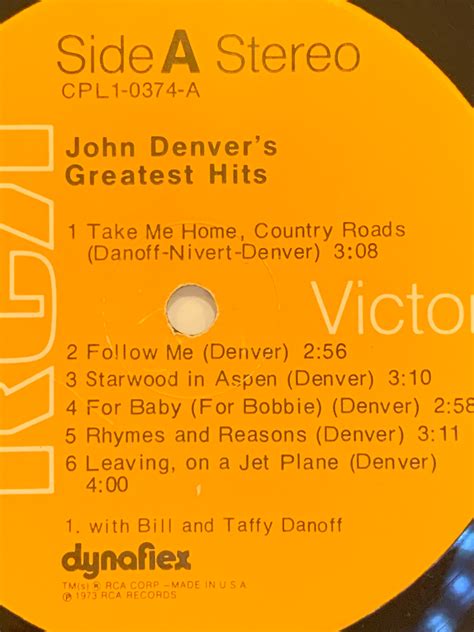 John Denvers Greatest Hits Album 1973 70s Country Records Etsy