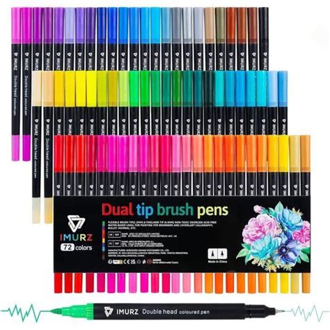 Feutres Coloriage Adulte 72 Couleurs Feutre Aquarelle Double Pointe