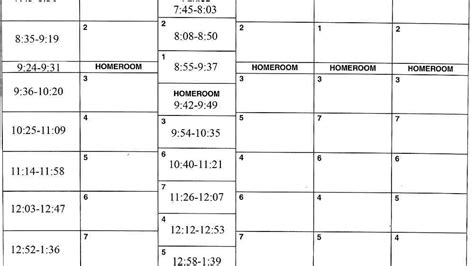 School timetable