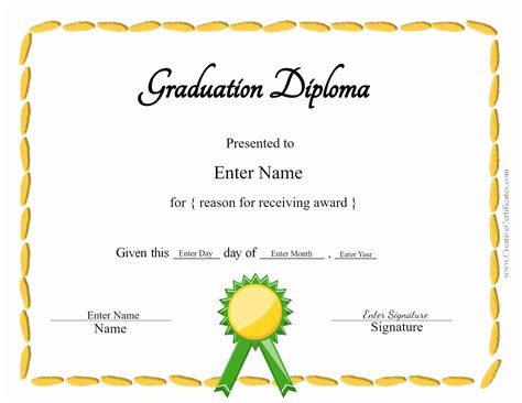 Free Customizable & Printable Diploma Template Regarding Fantastic ...